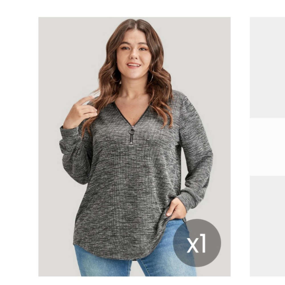 BloomChic Rib Knit Tee - Picture 1 of 7